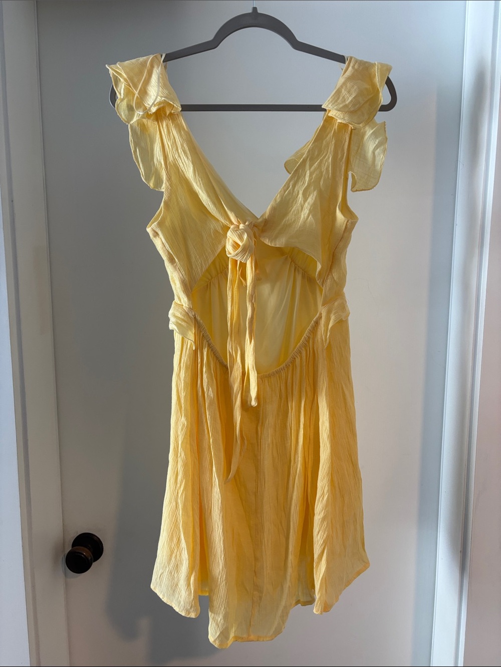 miami Yellow Ruffle Mini Dress - Picture 2 of 3